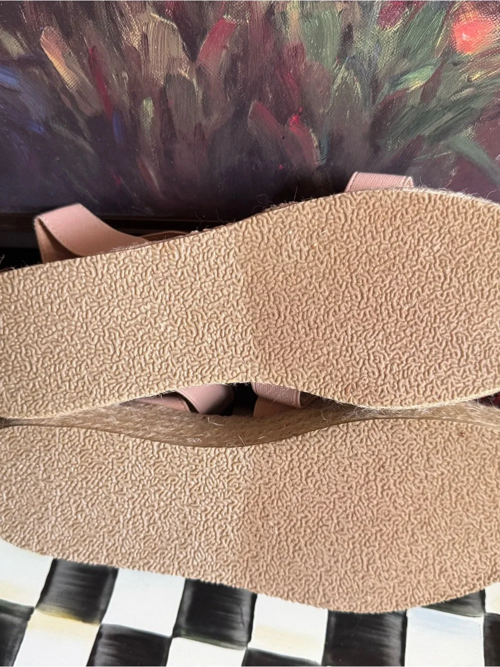 Lulu's Blush Peach color Strappy Espadrille Platform Sandals